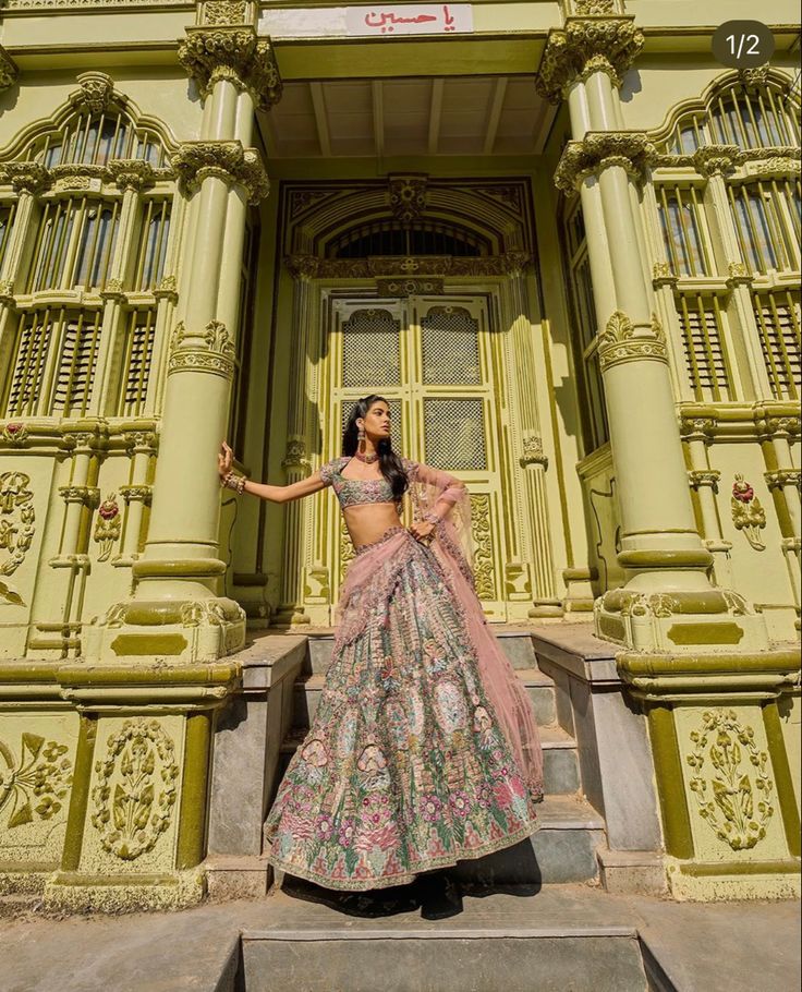 bridal lehenga luxury wedding outfit in palace setting budget wedding fashion India